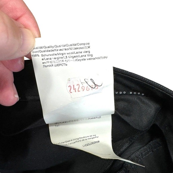 HUGO BOSS Pasolini Movie 100% Virgin Wool Men's Black Pants Trousers Sz 42L - Picture 6 of 9